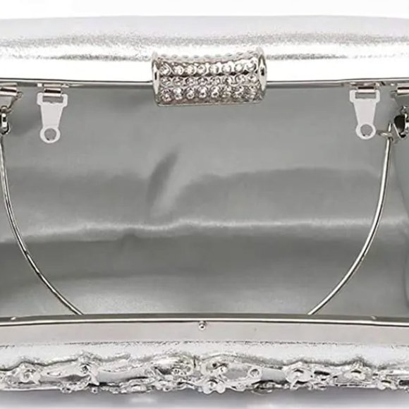 Tife Rhinestone Evening Hand Clutch - Silver - Picture 5 of 5